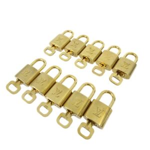 LOUIS VUITTON Padlock & Key Bag Accessories Charm 10 Piece Set Gold 50710