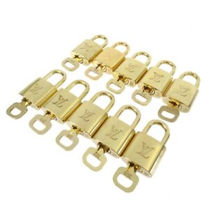 LOUIS VUITTON Padlock & Key Bag Accessories Charm 10 Piece Set Gold 50670